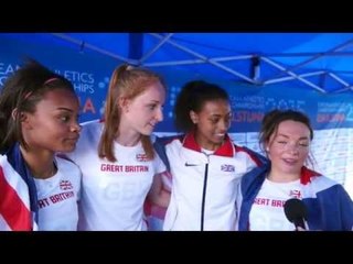 British Relay Team after winning Gold in the 4x100m