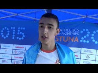 Nazim Babayev (AZE) after winning Gold in the Triple Jump