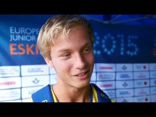 Emil von Barth (SWE) after winning Bronze in the 100m