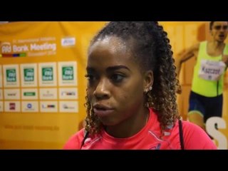 Jamile Samuel (NED) after 3rd place in 60m vault in Düsseldorf