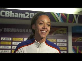 2018 world indoor champion Katarina Johnson-Thompson embracing #TheMoment