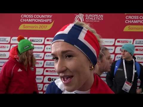 Karoline Bjerkeli Grøvdal (NOR) about Bronze at the SPAR European Cross Country Championships