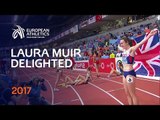 Laura Muir is delighted - Belgrade 2017 European Athletics Indoor Championships