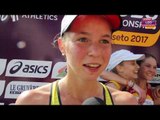 Teresa Zurek after winning Silver in the 10,000m Race Walk