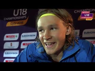 Carl af Forselles (SWE) after winning Silver in the Triple Jump