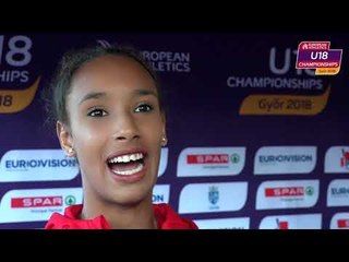 Maria Vicente (ESP) after winning Gold in the Triple Jump