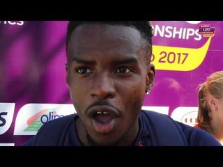 Martin Lamou (FRA) after winning Gold in the Triple Jump
