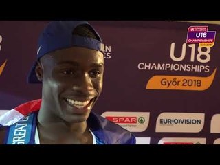 Dominic Ogbechie (GBR) after winning Gold in the High Jump