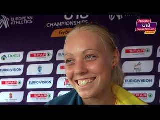 Tilda Johansson (SWE) after winning Gold in the Long Jump