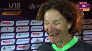 Sonia O'Sullivan after the Silver medal of her daughter Sophie