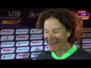 Sonia O'Sullivan after the Silver medal of her daughter Sophie