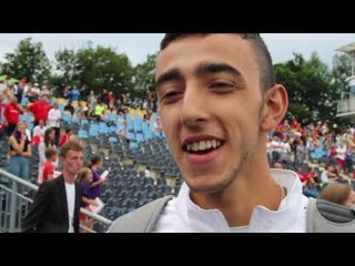 Nazim Babayev (AZE) after winning Gold in the Triple Jump