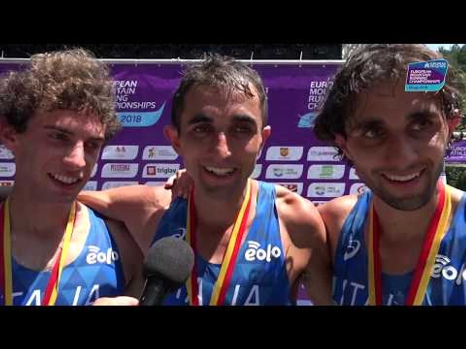 Italians after a clean sweep in the men's race at the 2018 European Mountain Running Championships