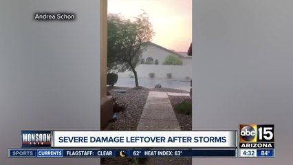 Serious damage left after storms in Glendale