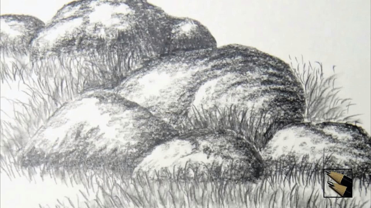 How to draw rocks or stones with pencil