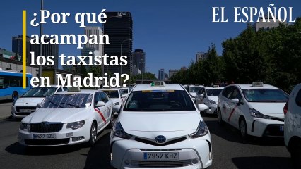 Taxistas acampados en Madrid