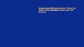 Access books Microeconomics: Private and Public Choice (Mindtap Course List) P-DF Reading