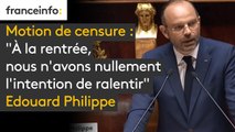Motion de censure. Édouard Philippe, Premier ministre : 