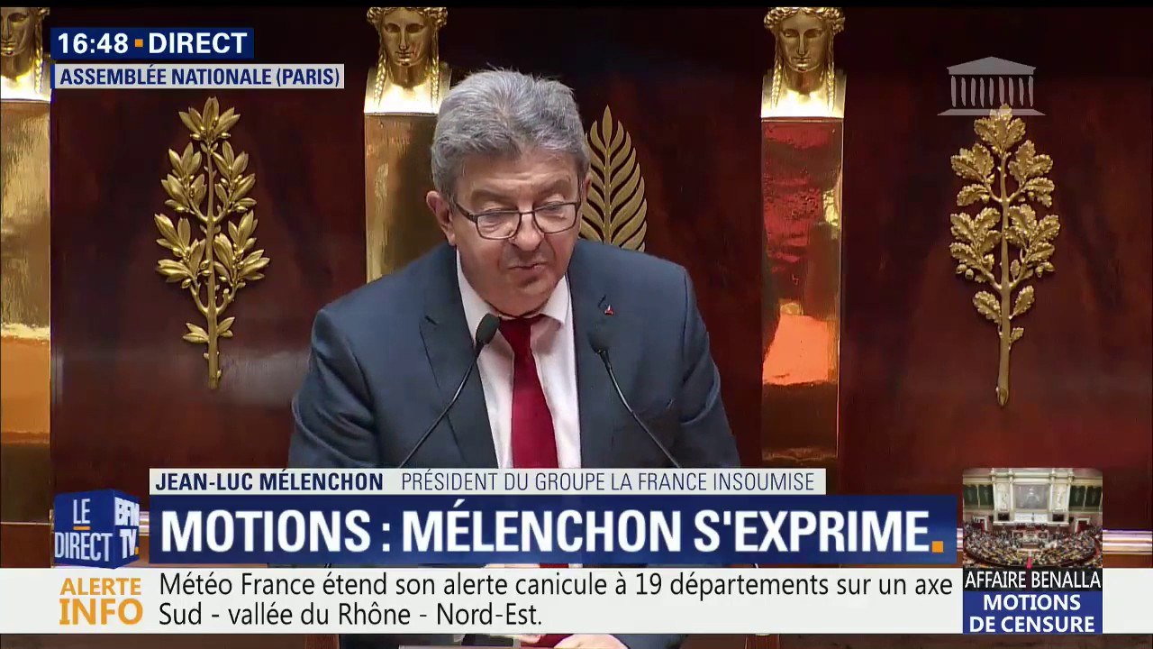 Affaire Benalla: "Vous deviez des comptes à l'Assemblée", lance Jean-Luc Mélenchon à Édouard Philippe