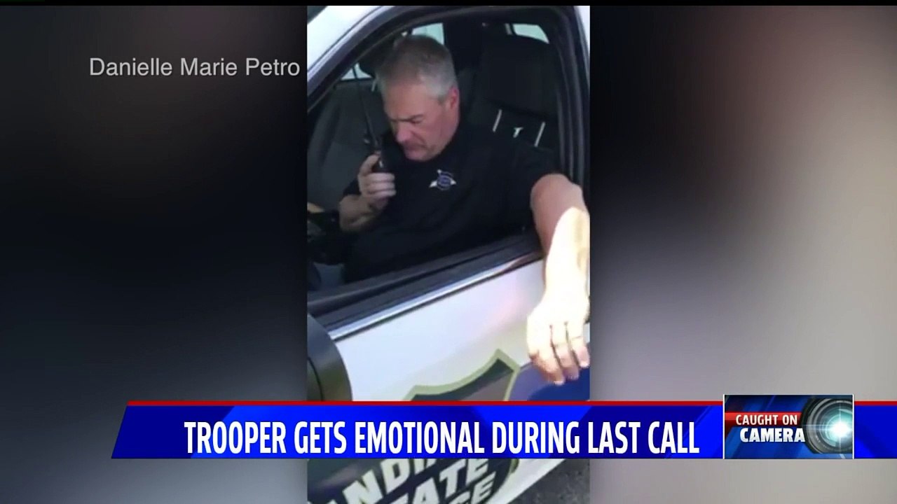 Indiana State Trooper Gets Emotional During His Final Call