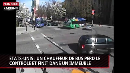 Etats-Unis : un chauffeur de bus perd le contrôle et finit dans un immeuble (vidéo)