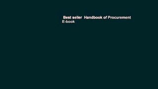 Best seller  Handbook of Procurement  E-book