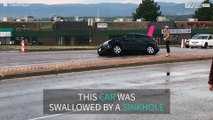 Massive sinkhole swallows car