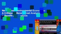 New E-Book Environmental Economics: A Critique of Benefit-Cost Analysis: A Benefit-cost Analysis