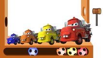 Learn Colors with WOODEN HAMMER Xylophone Disney Cars 2 Rescue Squad Mater Soccer Balls fo