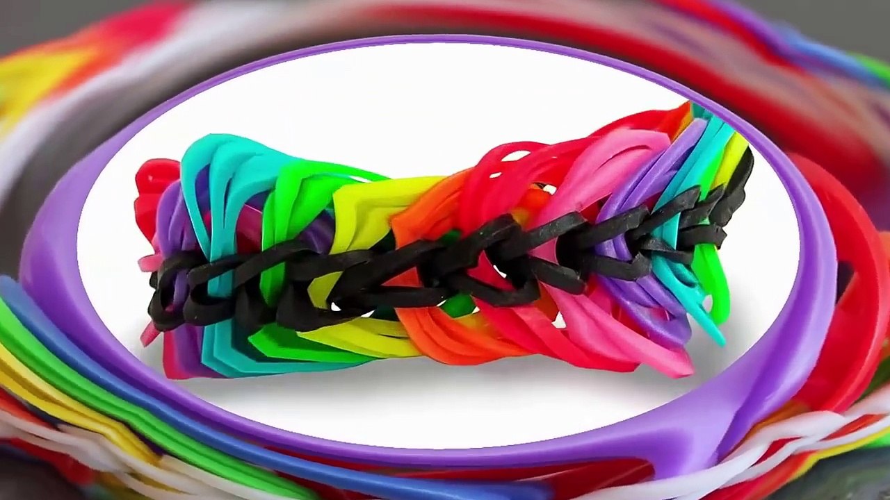 TUTO  bracelet élastique rainbow loom triple chaine sans machine