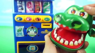 로보카폴리 자판기 장난감과 뽀로로 욕심쟁이 악어 Robocar Poli Vending machine toy Робокар Поли Игрушки by 토이튜브TV