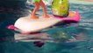 Anna and Elsia Swimming Pool Surprise Eggs Mermaids Shopkins Barbie Kinder Animals Surpris