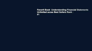 Favorit Book  Understanding Financial Statements Unlimited acces Best Sellers Rank : #1