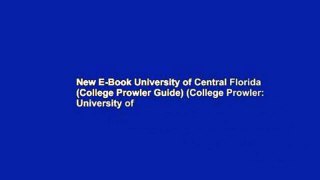 New E-Book University of Central Florida (College Prowler Guide) (College Prowler: University of