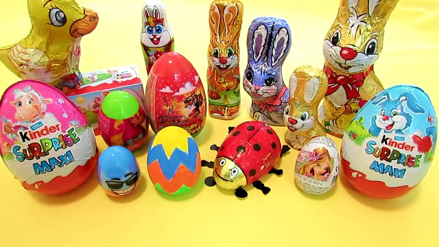 Easter surprise eggs and bunnies Kinder chocolate toys Easter christmas santa surprises fo