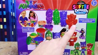 PJ Masks Play Doh Stop Motion with Romeo Turning Gekko Owlette and Catboy into Softee Doug