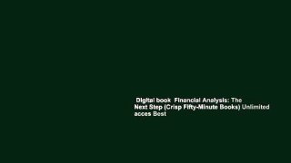 Digital book  Financial Analysis: The Next Step (Crisp Fifty-Minute Books) Unlimited acces Best