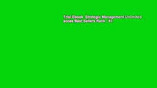 Trial Ebook  Strategic Management Unlimited acces Best Sellers Rank : #3