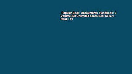 Popular Book  Accountants  Handbook: 2 Volume Set Unlimited acces Best Sellers Rank : #1