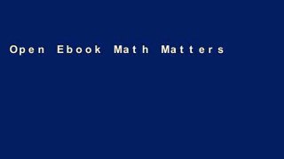 Open Ebook Math Matters: Understanding the Math You Teach, Grades K-8 online