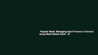 Popular Book  Managing Sport Finance Unlimited acces Best Sellers Rank : #2
