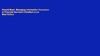 Favorit Book  Managing Information Assurance in Financial Services Unlimited acces Best Sellers