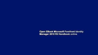 Open EBook Microsoft Forefront Identity Manager 2010 R2 Handbook online