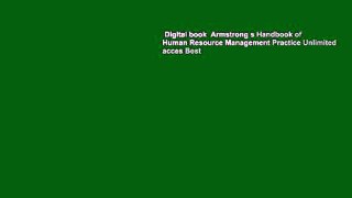 Digital book  Armstrong s Handbook of Human Resource Management Practice Unlimited acces Best