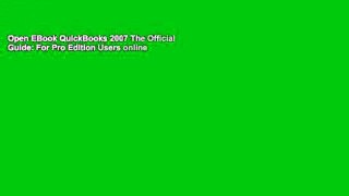 Open EBook QuickBooks 2007 The Official Guide: For Pro Edition Users online