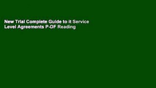 New Trial Complete Guide to it Service Level Agreements P-DF Reading