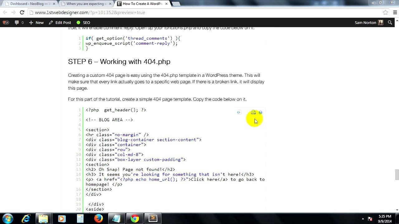 17. How To Create and Customize 404 Not Found Error Page In WordPress #17
