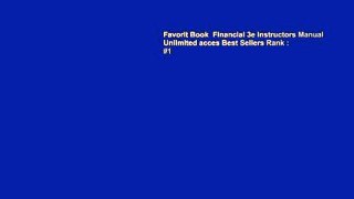 Favorit Book  Financial 3e Instructors Manual Unlimited acces Best Sellers Rank : #1
