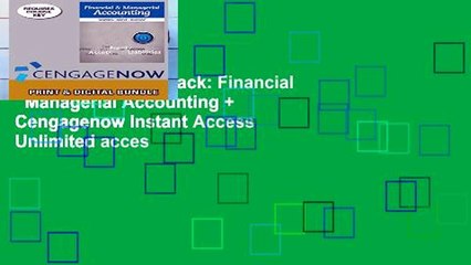 EBOOK Reader Epack: Financial   Managerial Accounting + Cengagenow Instant Access Unlimited acces