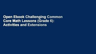 Open Ebook Challenging Common Core Math Lessons (Grade 6): Activities and Extensions for Gifted